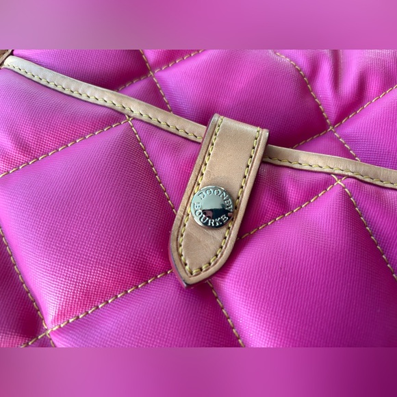 Dooney & Bourke Hot Pink Barbie Quilted Nylon Vacchetta Leather Crossbody Purse - Picture 6 of 16